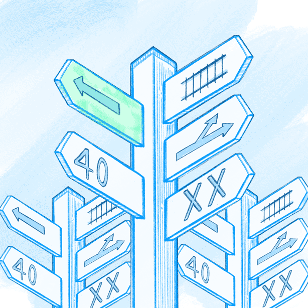 Blinking crossroads sign with bird