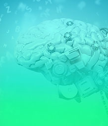 brain with metal wires poking out of it