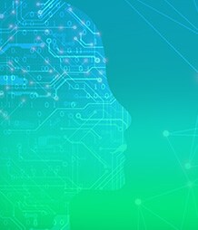 silhouette of electronic face