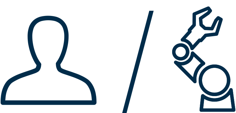 Abbildung: Mensch gegen Roboter