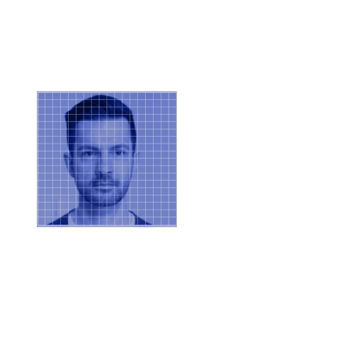 Gesicht mit leuchtender elektronischer Linienpunktüberlagerung