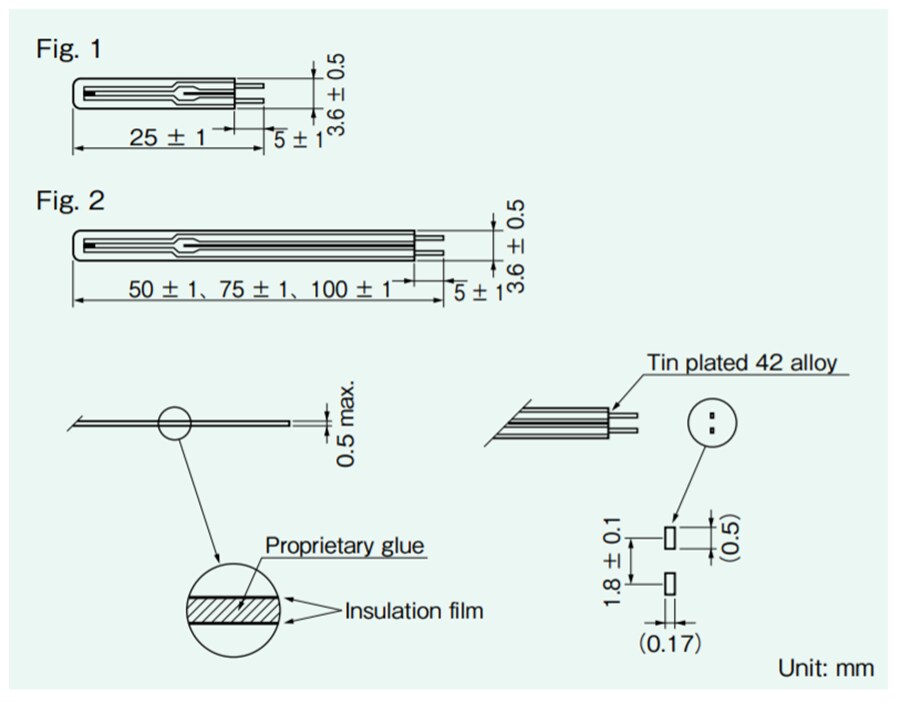 Mechanical Drawing - Semitec USA JT Thermistors
