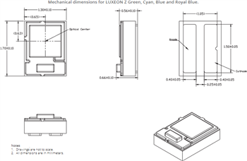 Technische Zeichnung - Lumileds LUXEON® Z Farb- und Weiß-LEDs
