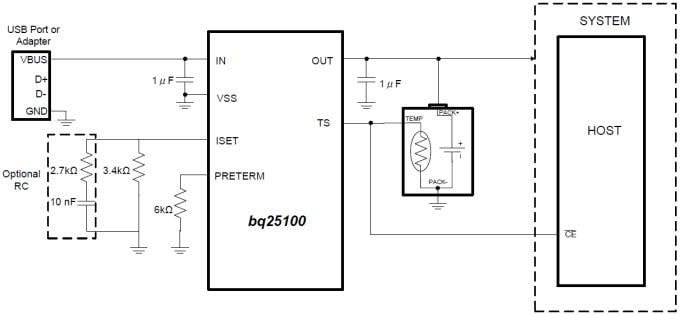 Texas Instruments Texas Instruments bq2510x Einzelzellen-Li-Ion-Batterielade-ICs