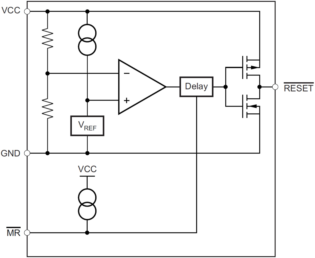 Blockdiagramm - Texas Instruments TPS3847085 18V 30nA Spannungswächter