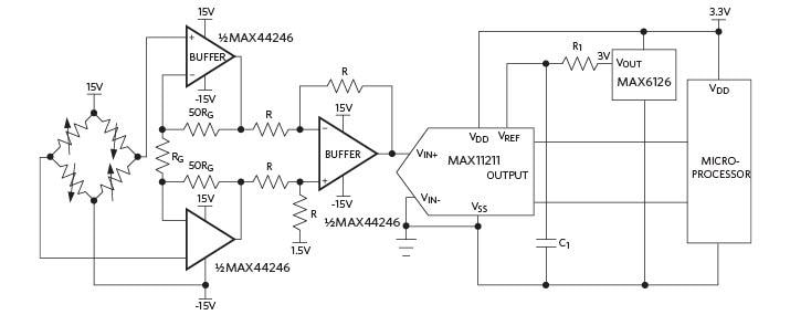 Applikations-Schaltungsdiagramm - Analog Devices / Maxim Integrated MAX44246 Operationsverstärker