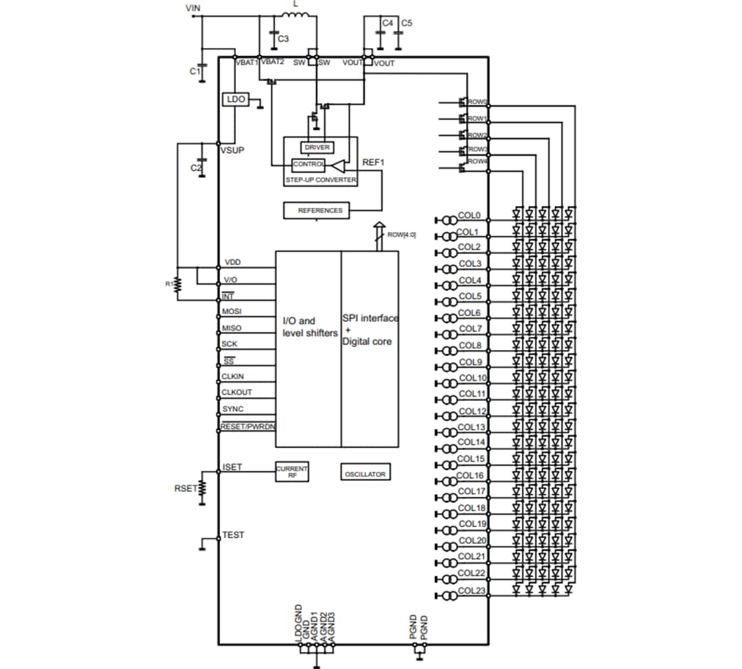 Applikations-Schaltungsdiagramm - STMicroelectronics STLED524 LED-Display-Treiber