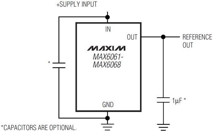 Applikations-Schaltungsdiagramm - Analog Devices / Maxim Integrated MAX606x Präzisions-Micropower-Spannungsreferenz