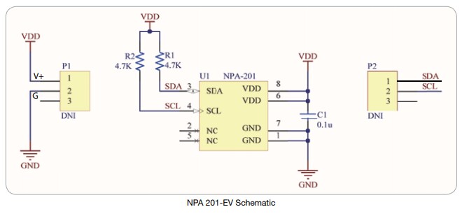Schematic - Amphenol Advanced Sensors NovaSensor NPA 201-EV Pressure Sensor Eval Board