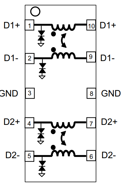 STMicroelectronics ECMF04-4HSWM10 Gleichtaktfilter