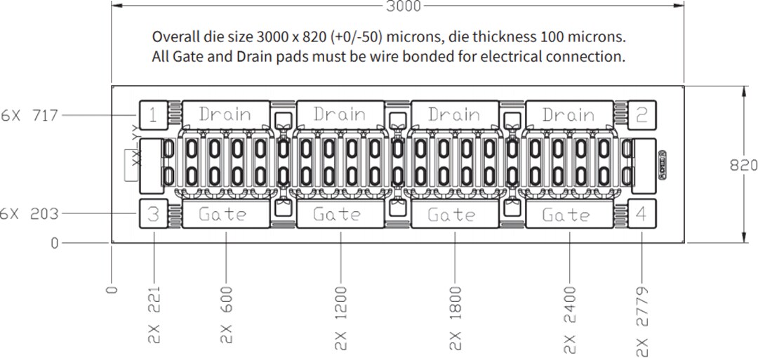 Technische Zeichnung - MACOM CGHV600 6GHz GaN HEMT