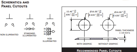 Schematic - E-Switch PV6 16mm Anti-Vandal Switches