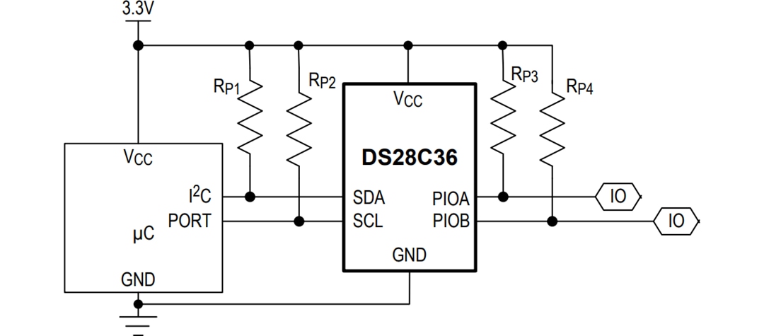 Applikations-Schaltungsdiagramm - Analog Devices / Maxim Integrated DS28C36 Deep Cover® Secure Authenticator