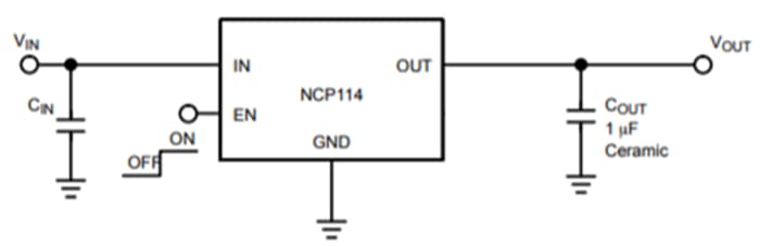 onsemi NCP114 CMOS-Low-Dropout-Regler mit 300 mA
