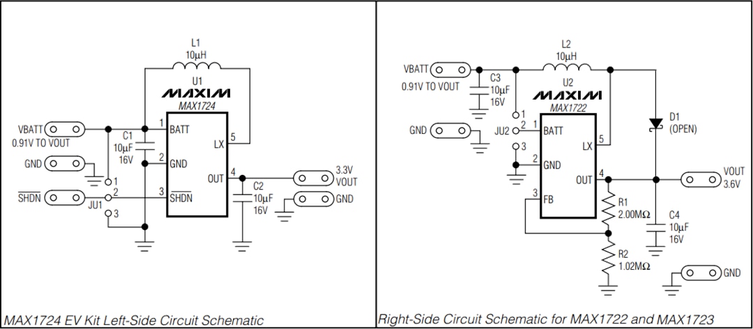 Schaltplan - Analog Devices / Maxim Integrated MAX1724EVKIT Evaluierungskit
