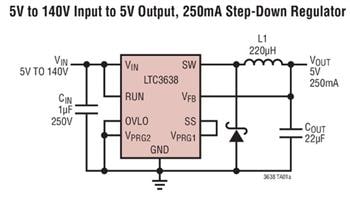 Applikations-Schaltungsdiagramm - Analog Devices Inc. LTC3638 und LTC3639 Abwärtsregler
