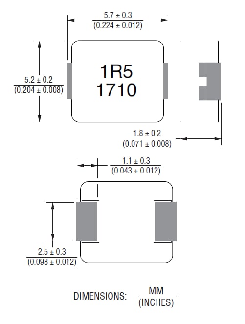 Tabelle - Bourns SRP5020TA Geschirmte Strominduktoren