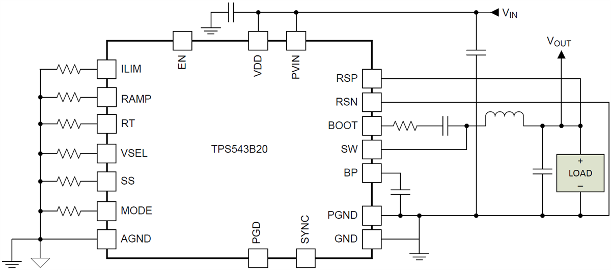 Schaltplan - Texas Instruments TPS543B20 SWIFT-Abwärtswandler