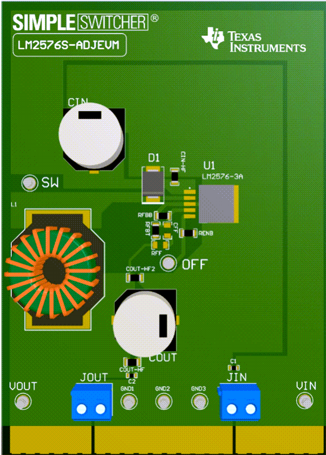 Technische Zeichnung - Texas Instruments LM2576S-ADJEVM Evaluierungsmodul (EVM)