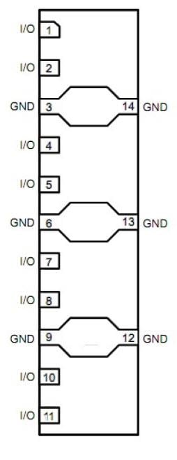 Blockdiagramm - Littelfuse SP8008-Baureihe Diodenarray