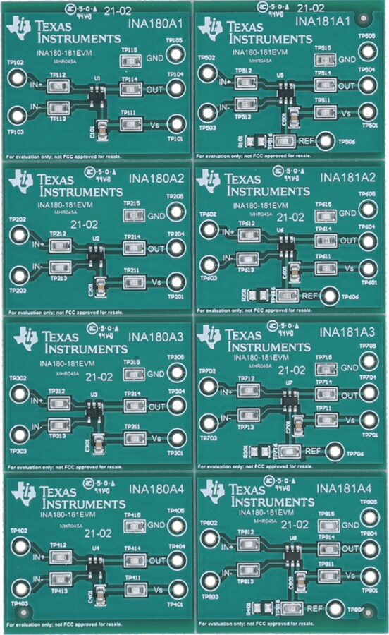 Technische Zeichnung - Texas Instruments INA180-181EVM Evaluationsmodul (EVM)