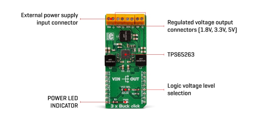 Schaltungsanordnung - Mikroe MIKROE-3201 3xBuck Click
