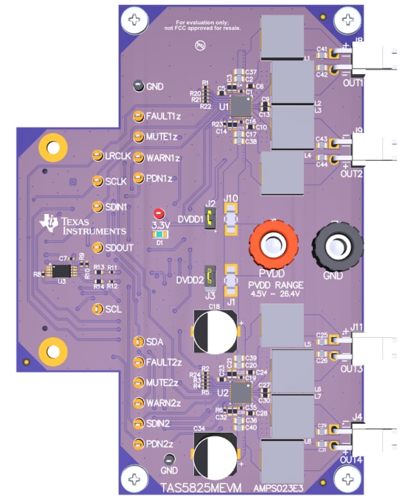 Schaltungsanordnung - Texas Instruments TAS5825MEVM Evaluierungsmodul