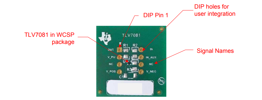 Schaltungsanordnung - Texas Instruments TLV7081EVM Evaluierungsmodul-Breakout-Board