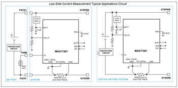 Applikations-Schaltungsdiagramm - Analog Devices / Maxim Integrated MAX17261 Ladungsmesser-ICs