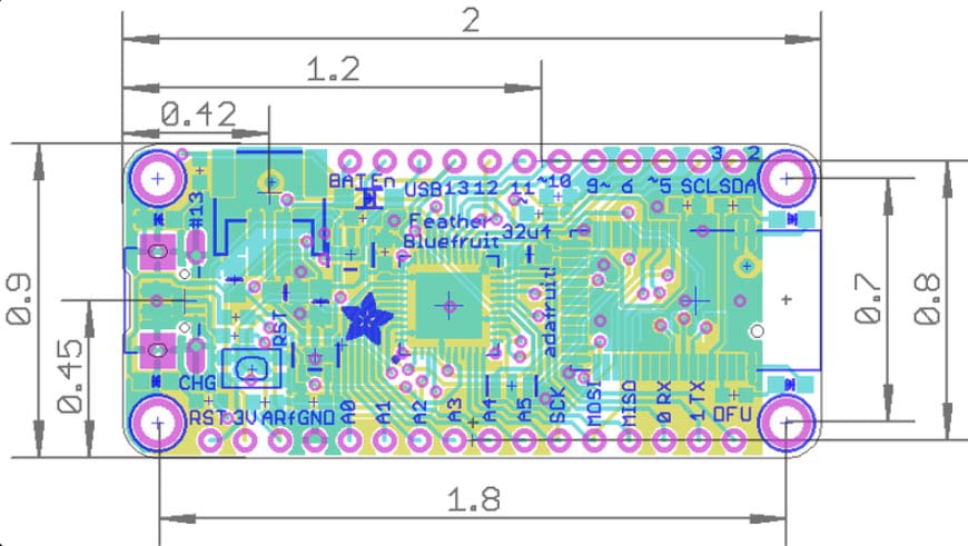Adafruit Feather 32u4 Bluefruit with Headers