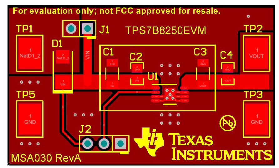 Blockdiagramm - Texas Instruments TPS7B8250EVM Evaluationsmodul