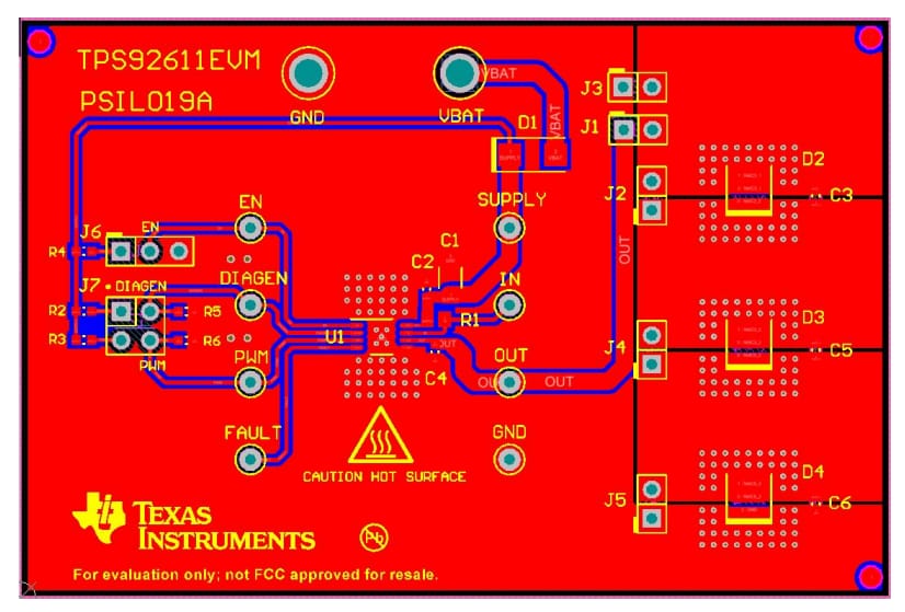 Schaltungsanordnung - Texas Instruments TPS92611EVM LED-Treiber-Evaluierungsmodul