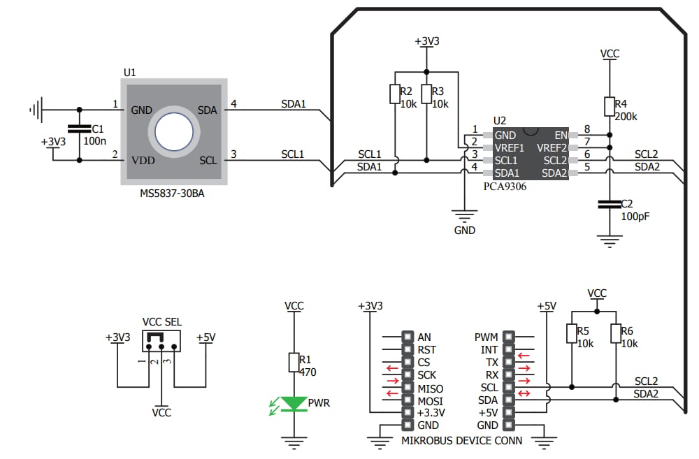 Schaltplan - Mikroe Pressure 7 Click (MIKROE-3246)