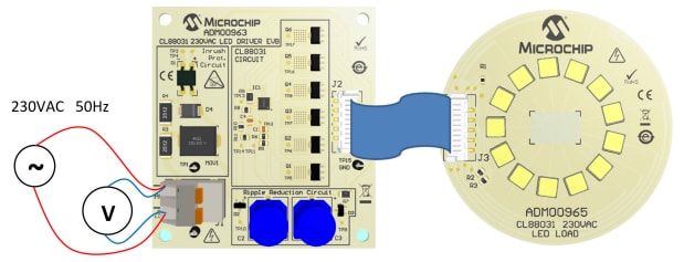 Applikations-Schaltungsdiagramm - Microchip Technology ADM00963 Offline-LED-Treiber-Evaluierungsboard