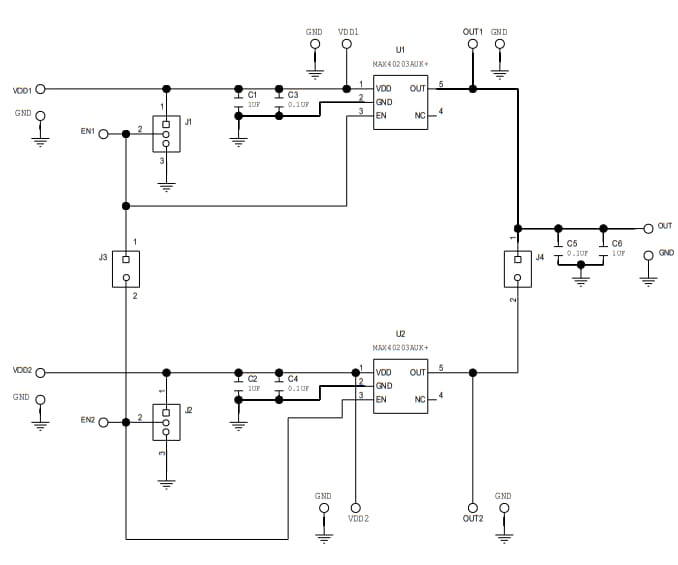 Schaltplan - Analog Devices / Maxim Integrated MAX40203EVKIT Evaluierungskit
