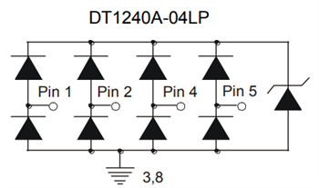 Schaltplan - Diodes Incorporated DT1240A TVS-Diodenarrays