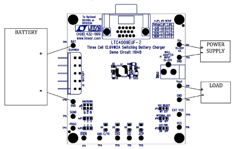Analog Devices Inc. DC1104B Demo für LTC4009-2 Akkuladegeräte