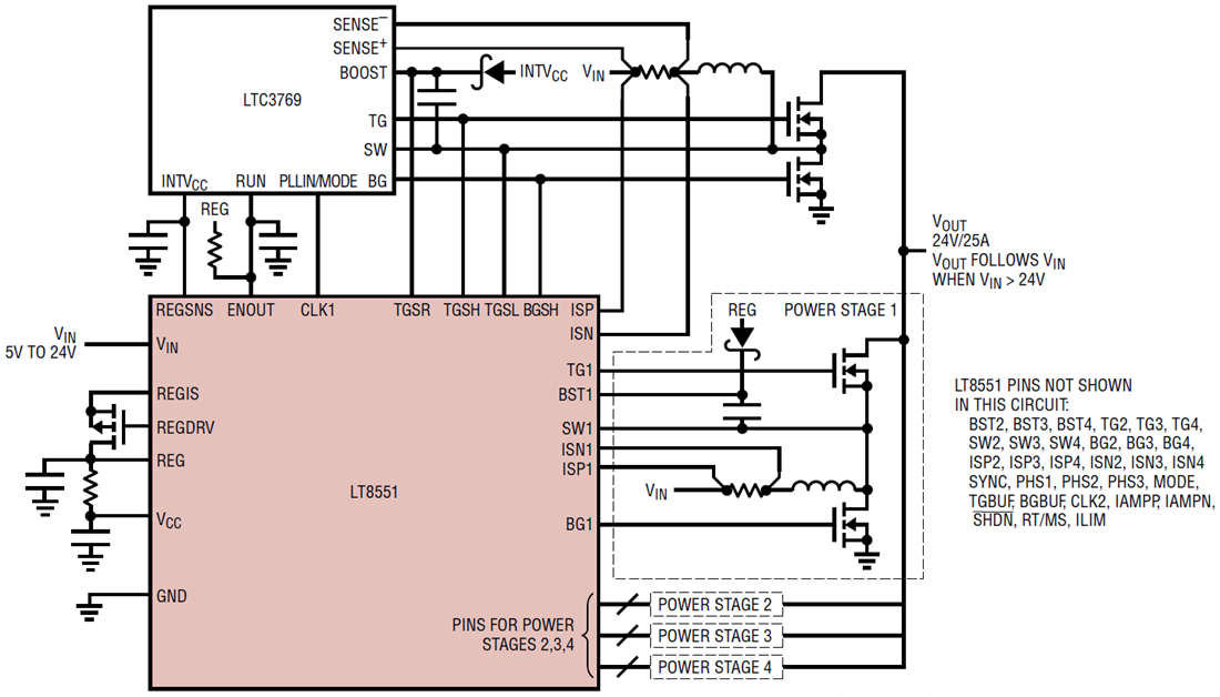 Applikations-Schaltungsdiagramm - Analog Devices Inc. LT8551 Mehrphasen-Expander