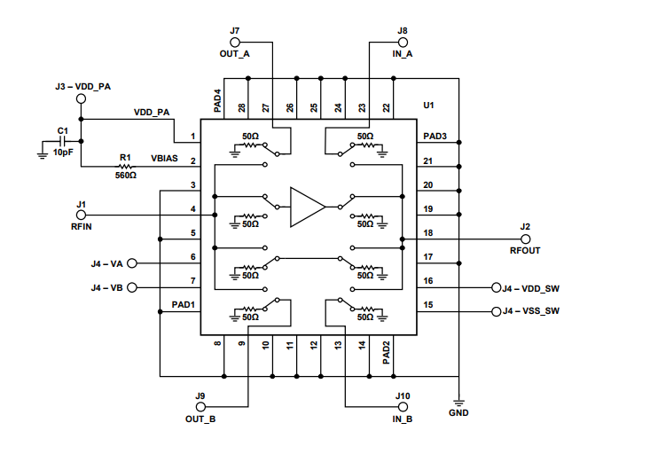 Schaltplan - Analog Devices Inc. ADL8111-EVALZ Evaluierungsboard