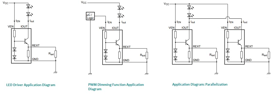 Applikations-Schaltungsdiagramm - Nexperia NCR42xZ NPN-Low-Side-LED-Treiber