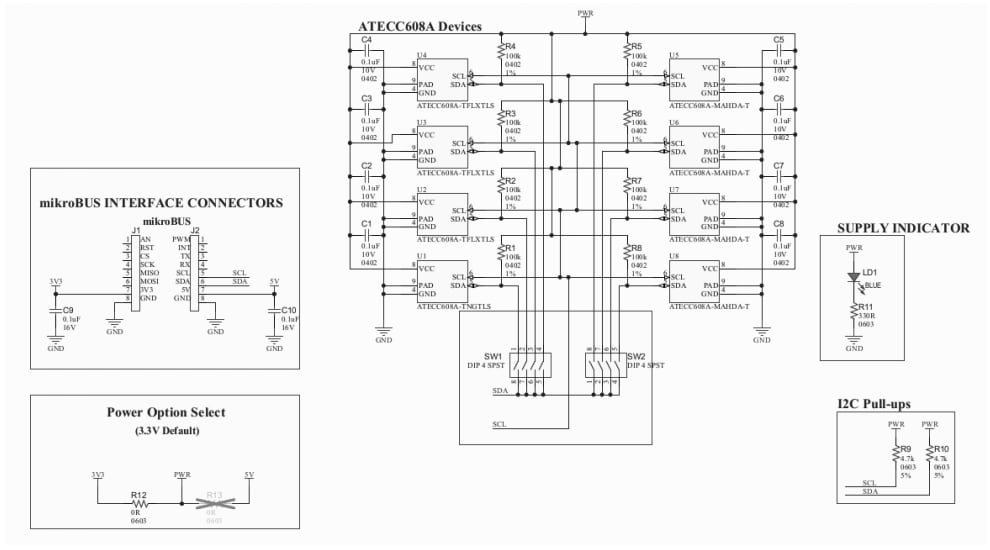 Schaltplan - Microchip Technology ATECC608A DT100104 Trust-Development Board