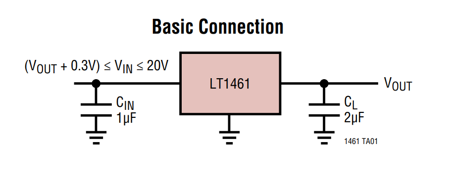 Applikations-Schaltungsdiagramm - Analog Devices Inc. LT1461-Baureihe Spannungsreferenzen