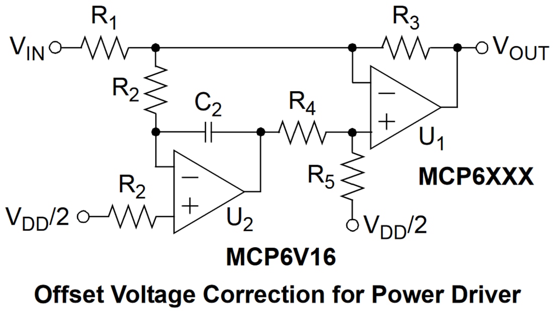 Applikations-Schaltungsdiagramm - Microchip Technology MCP6V16/16U/17/19 Nullpunktdrift-Operationsverstärker