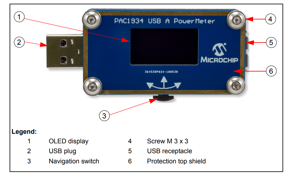 Schaltungsanordnung - Microchip Technology ADM00921 PAC1934 USB-C-Leistungsmesser