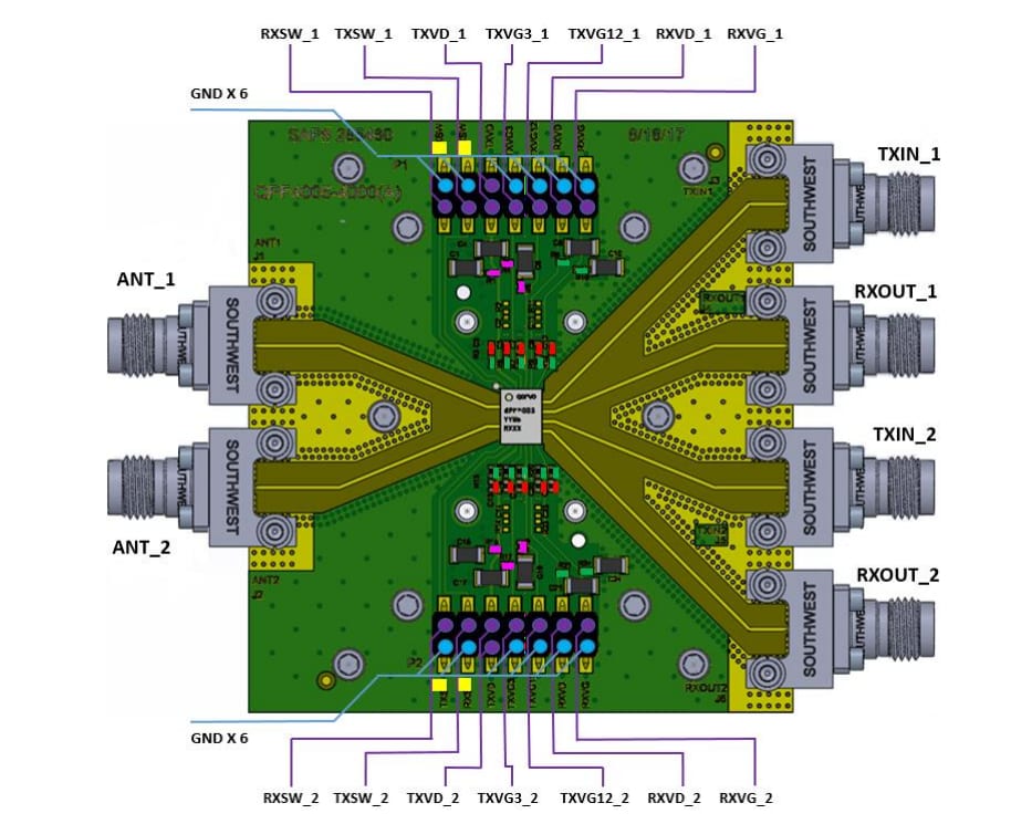 Schaltungsanordnung - Qorvo QPF4005EVB1 Evaluierungsboard