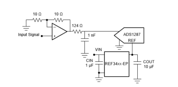Applikations-Schaltungsdiagramm - Texas Instruments REF34xx-EP Spannungsreferenzen