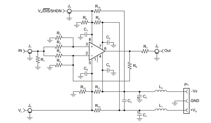 Schaltplan - Analog Devices / Maxim Integrated MAX49017EVKIT Evaluierungskit