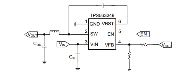 Schaltplan - Texas Instruments TPS563249 Abwärtsspannungsregler