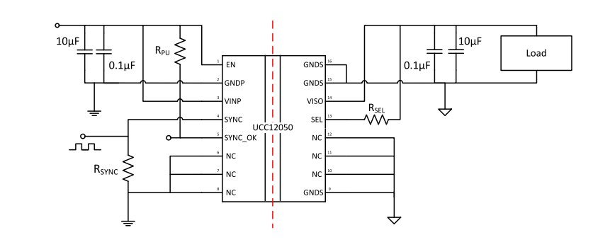 Applikations-Schaltungsdiagramm - Texas Instruments UCC12050EVM-022 Evaluierungsmodul