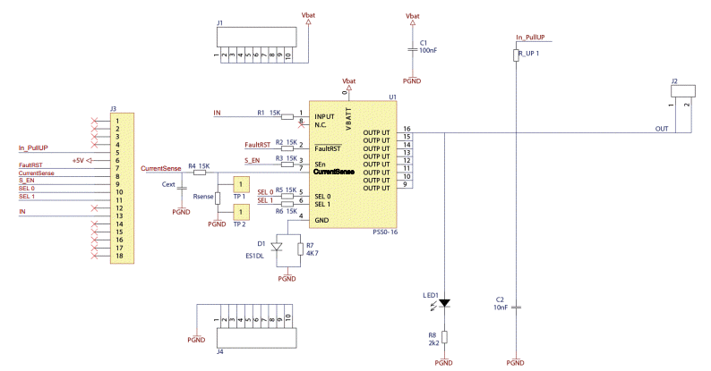 Schaltplan - STMicroelectronics VN7E010AJ Evaluierungsboard